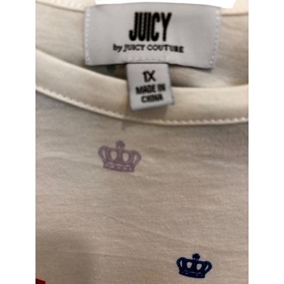 JUICY COUTURE WOMENS JUNIORS WHITE SIZE 1X CROPPED T-SHIRT TOP NWT - Picture 3 of 6